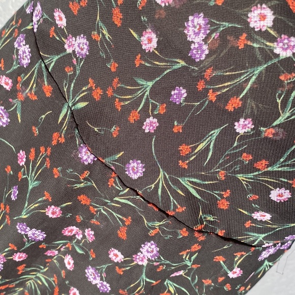 FREE PEOPLE / J.O.A. - sheer floral ties jumpsuit w top/shorts lining, zip - L - Picture 13 of 16